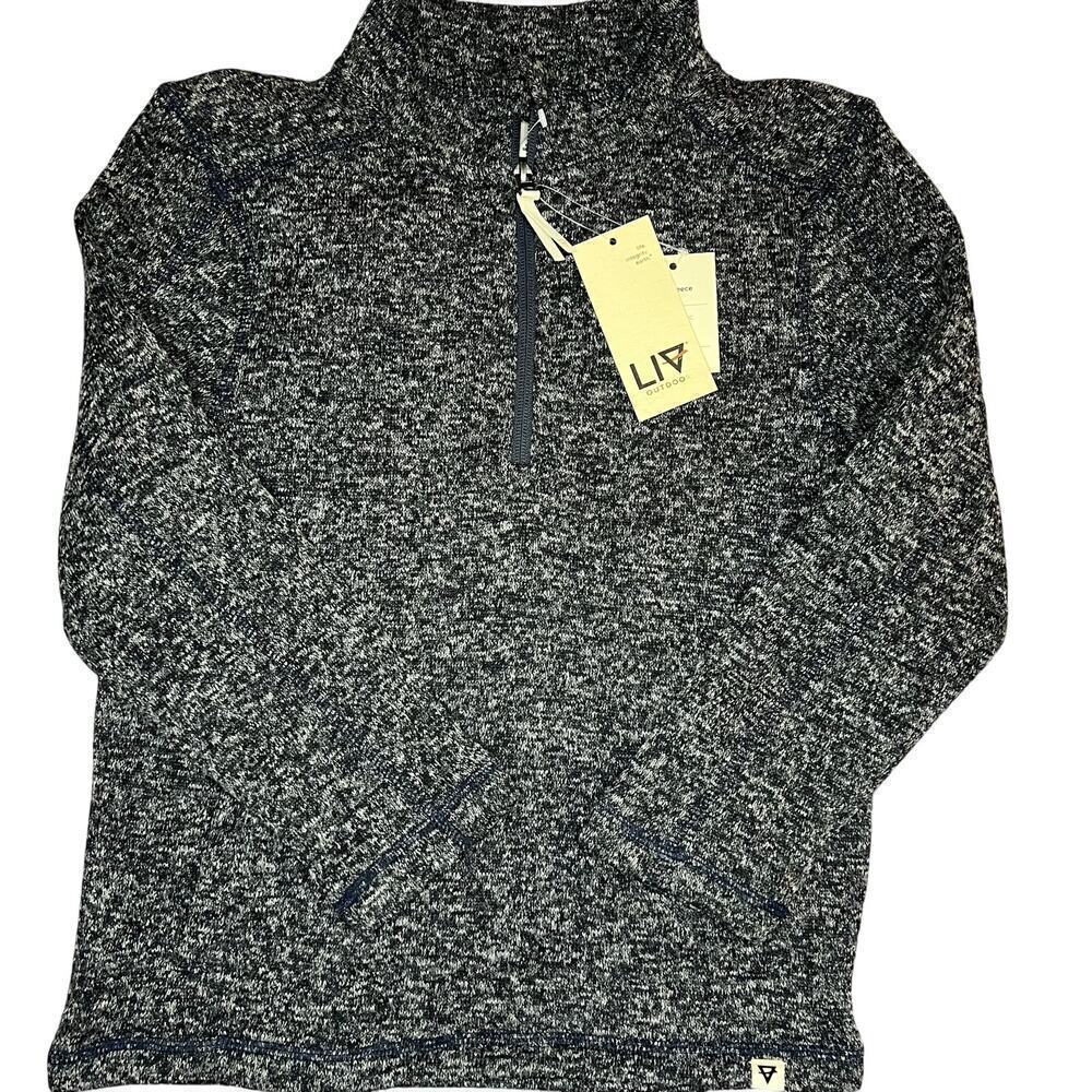 Boys Liv Outdoor Insulating Sweater Fleece, Gray, 1/4 Zip, NWT, Small 7/8, Warm